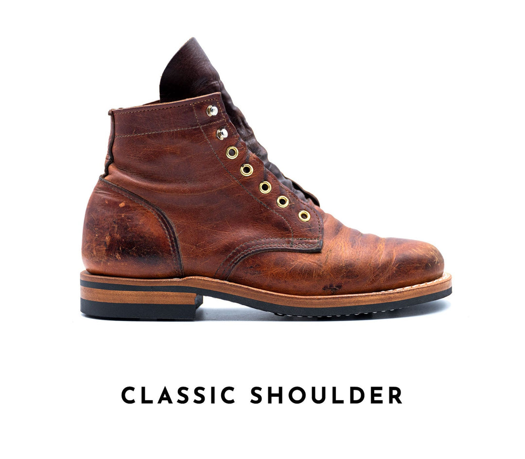 well worn truman boot in classic shoulder leather