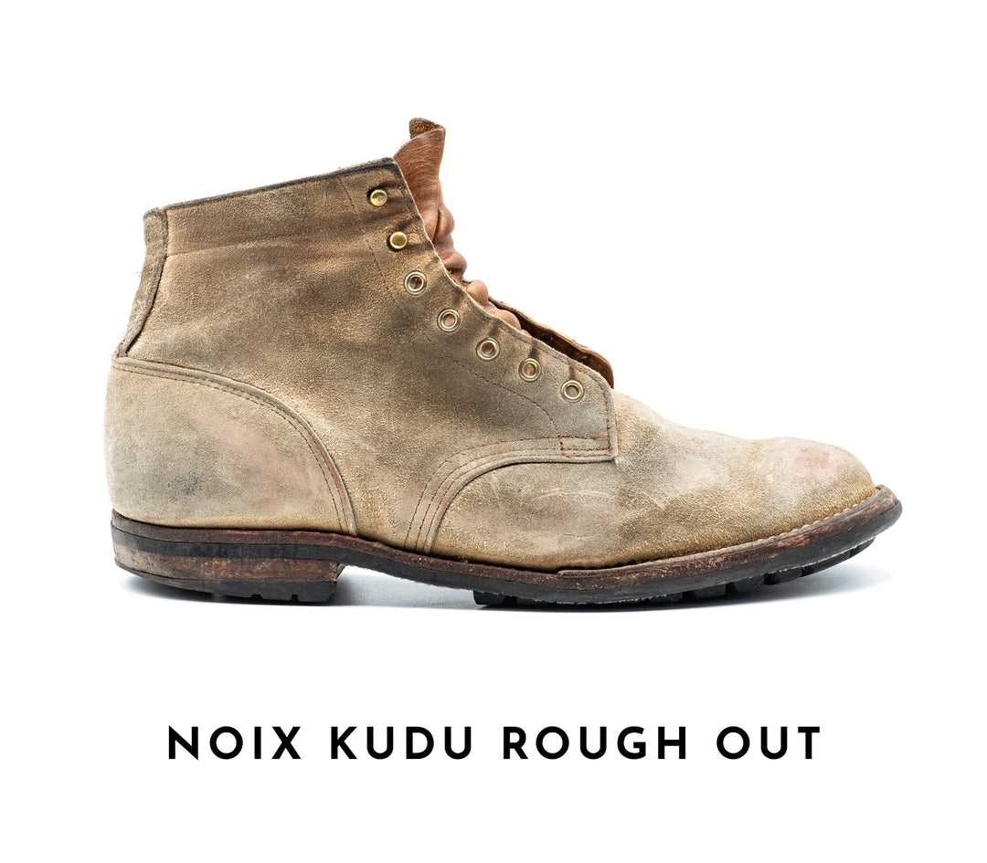 well worn truman boot in noix kudu rough out leather