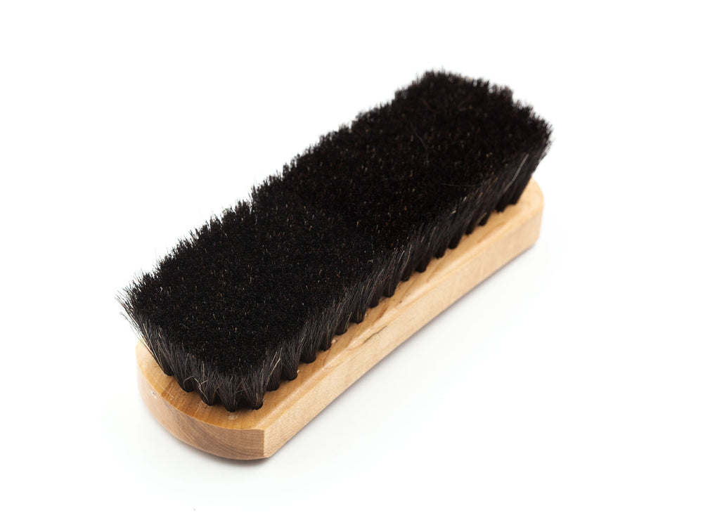 Bottom view wooden horse hair brush